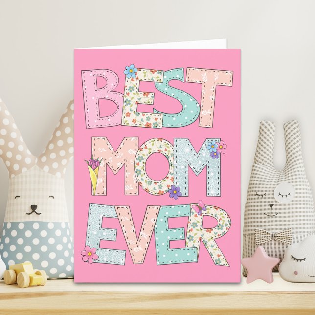 Best Mum Ever Pink Mothers Day Holiday Card (Creator Uploaded)