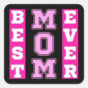 Best Mum Ever Pink Typography Mothers Day Gifts Square Sticker