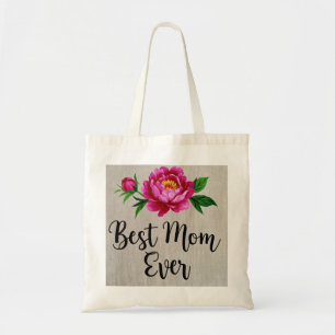 Best Mum Ever Pink Watercolor Flower Poster Tote Bag