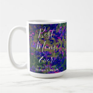 Best Mum Ever Purple Blue Garden Floral Coffee Mug