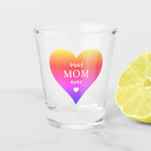 Best Mum Ever Rainbow Heart Shot Glass