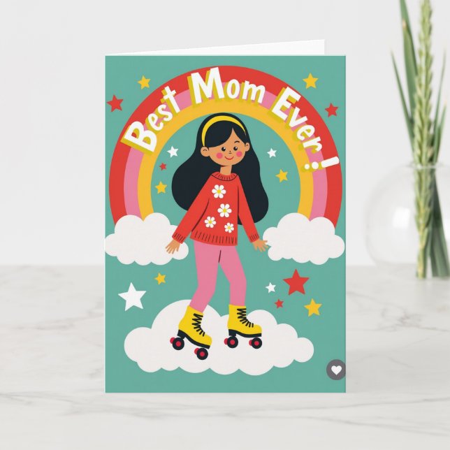 Best Mum Ever Rainbow Scene Card (Front)