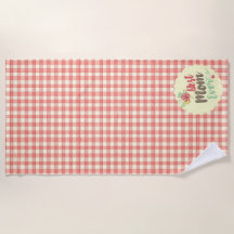 "Best Mum Ever" Red Gingham Towel Set options