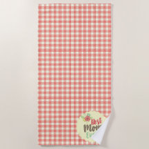 "Best Mum Ever" Red Gingham Towel Set options