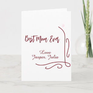 Best mum ever red love Spanish border stylish  Card