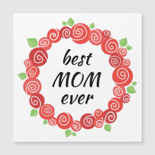Best mum ever red roses wreath spring cute floral