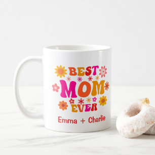 Best Mum Ever Retro Floral Mother's Day Custom Coffee Mug