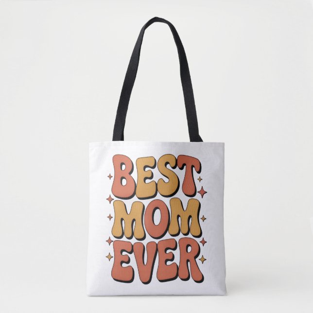 Best Mum Ever Retro Groovy Tote Bag (Front)