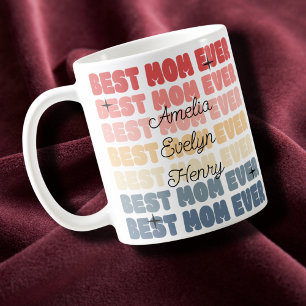Best Mum Ever Retro kids name Mother's Day gift Coffee Mug
