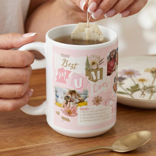 Best Mum Ever Scrapbook Photo Collage Gift for Mum Coffee Mug