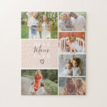 Best mum ever script 6 photo collage grid jigsaw puzzle<br><div class="desc">Best mum ever script 6 photo collage grid,  perfect gift for your favourite Mum!</div>