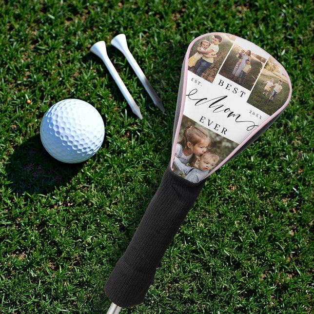 Best Mum Ever Script Mother's Day Photo Collage Golf Head Cover (Best Mom Ever Script Mother's Day Photo Collage Golf Head Cover)