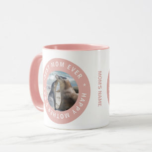 Best Mum Ever Seal Of Approval Pink Photo Mug
