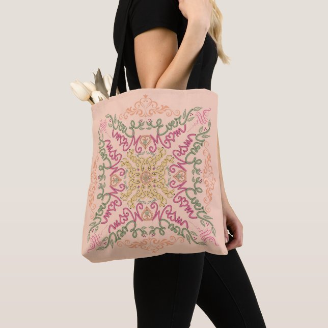 Best Mum Ever Seamless Doodles Mother's Day Tote Bag (Close Up)