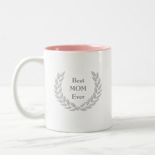 Best Mum Ever & Silver Laurel Wreath Two-Tone Coffee Mug