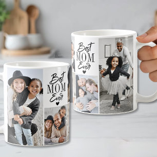 Best Mum Ever Simple 6 Photo Collage Coffee Mug