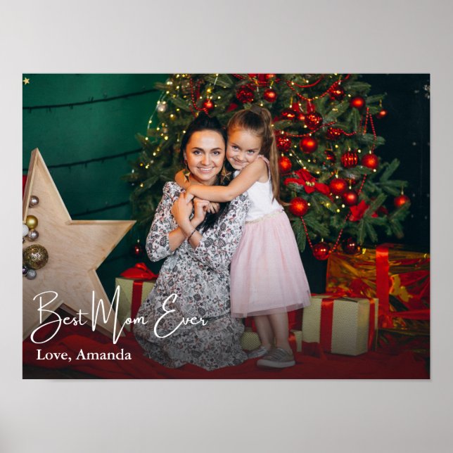 Best Mum Ever Simple Custom Photo Poster (Front)