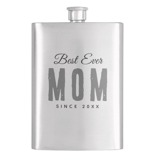 Best Mum Ever Since 20XX Modern Simple Preppy  Hip Flask (Front)