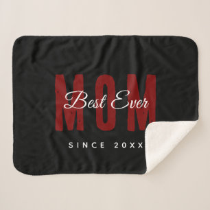Best Mum Ever Since 20XX Modern Simple Preppy Sherpa Blanket