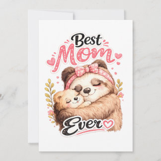 Best Mum Ever Sloth Cute Mother's Day Gift | Lazy Card