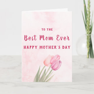 Best Mum Ever Soft Pink Floral Mother’s Day Card