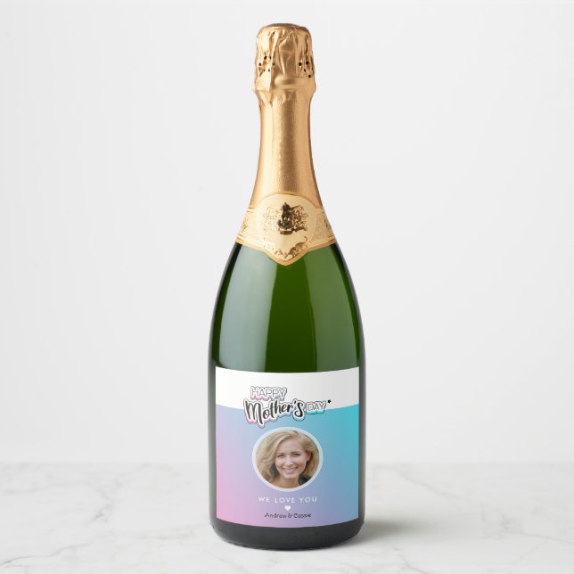 Best mum ever sparkling wine label (Front)