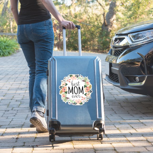 Best Mum Ever Sticker (Suitcase Insitu)