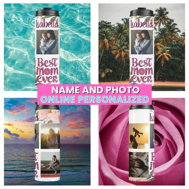 Best Mum Ever Stylisht Script Photo Collage Thermal Tumbler (Best Mom Ever Stylisht Script Photo Collage Thermal Tumbler
)