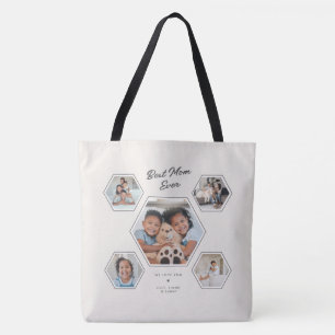 Best Mum Ever Ten Multi Photo Custom Collage Tote Bag