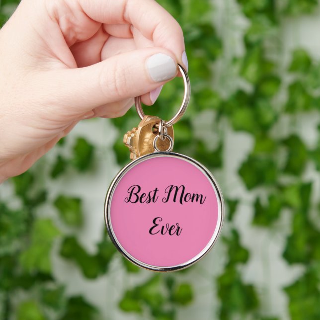 Best mum ever text pink key ring (Hand)