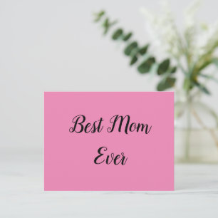 Best mum ever text pink postcard