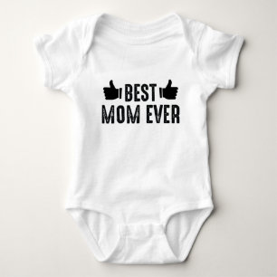 Best Mum Ever Thumbs Up Funny Mother's Day Gift Baby Bodysuit