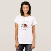 Best Mum Ever | Trendy Burgundy Boho Floral T-Shirt (Front Full)