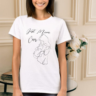 Best Mum Ever Trendy One Line Motherhood baby  T-Shirt