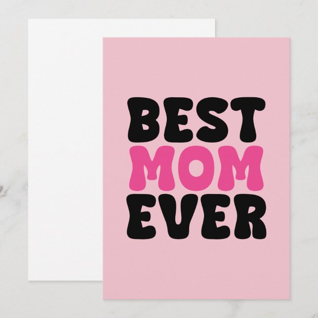 Best Mum Ever Typhography Holiday Card (Front/Back)
