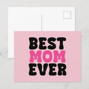 Best Mum Ever Typhography Holiday Postcard