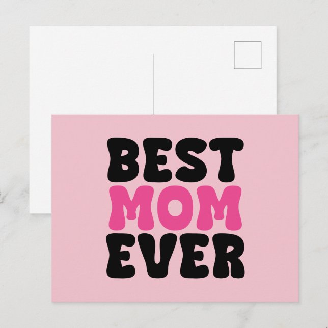 Best Mum Ever Typhography Holiday Postcard (Front/Back)