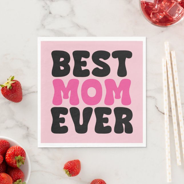 Best Mum Ever Typhography Napkin (Insitu)