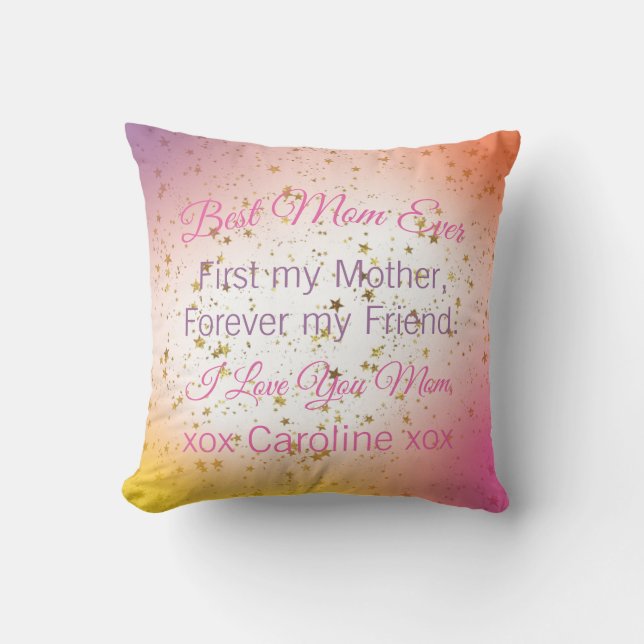 Best Mum Ever Typography Modern Mothers Day Cushion (Front)