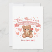 Best Mum Ever Valentine Hearts Greeting Card