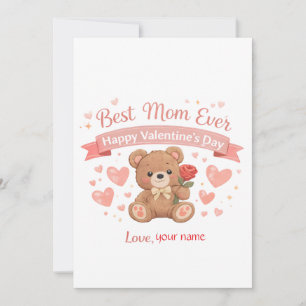 Best Mum Ever Valentine Hearts Greeting Card