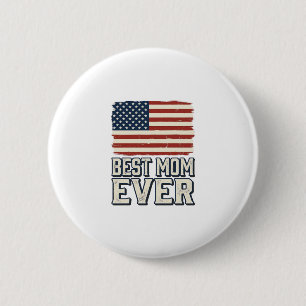 Best Mum Ever Vintage American Flag Shirt Design_1 6 Cm Round Badge