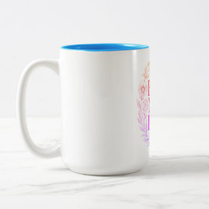 Best Mum Ever Vintage Floral Typography Two-Tone Coffee Mug