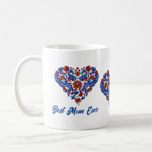 Best Mum Ever   Vintage Hungarian Matyo Gift Idea  Coffee Mug
