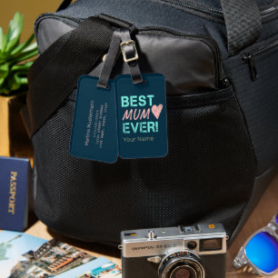 Best Mum Ever Vintage Mum Heart For Mother's Day Luggage Tag