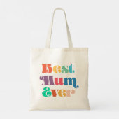 Best mum ever Vintage retro script Mother's day Tote Bag (Back)