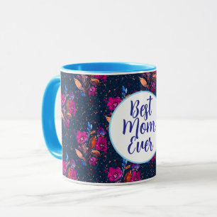 Best Mum Ever Watercolor Floral Customised Colour  Mug
