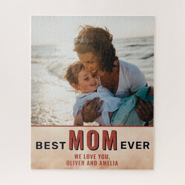 Best Mum Ever Watercolor Mother`s Day Photo Jigsaw Puzzle (Vertical)