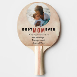 Best Mum Ever Watercolor Mother`s Day Photo  Ping  Pong Paddle