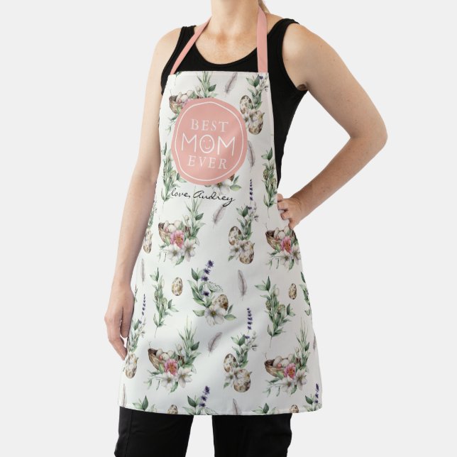 Best Mum Ever Wild Flower Egg Feather Apron (Insitu)